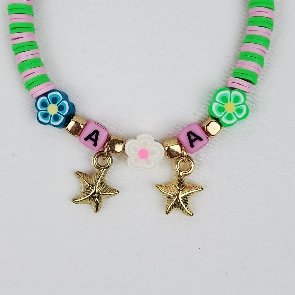 Handmade Flower Letter A Bracelet